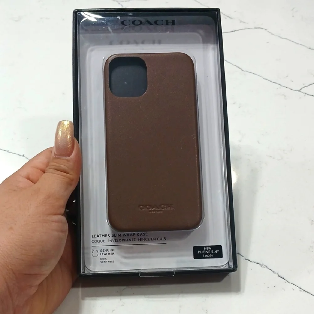 Coach Brown Leather iPhone Case, IPhone 5.4